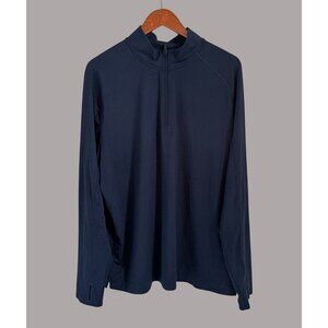 Rhone Mens Navy Blue Quarter-Zip Long Sleeve Pullover Shirt Size M